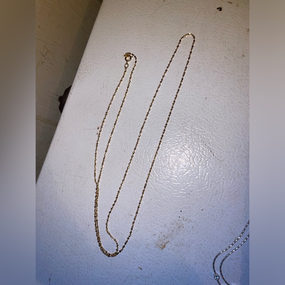 Long plain gold chain